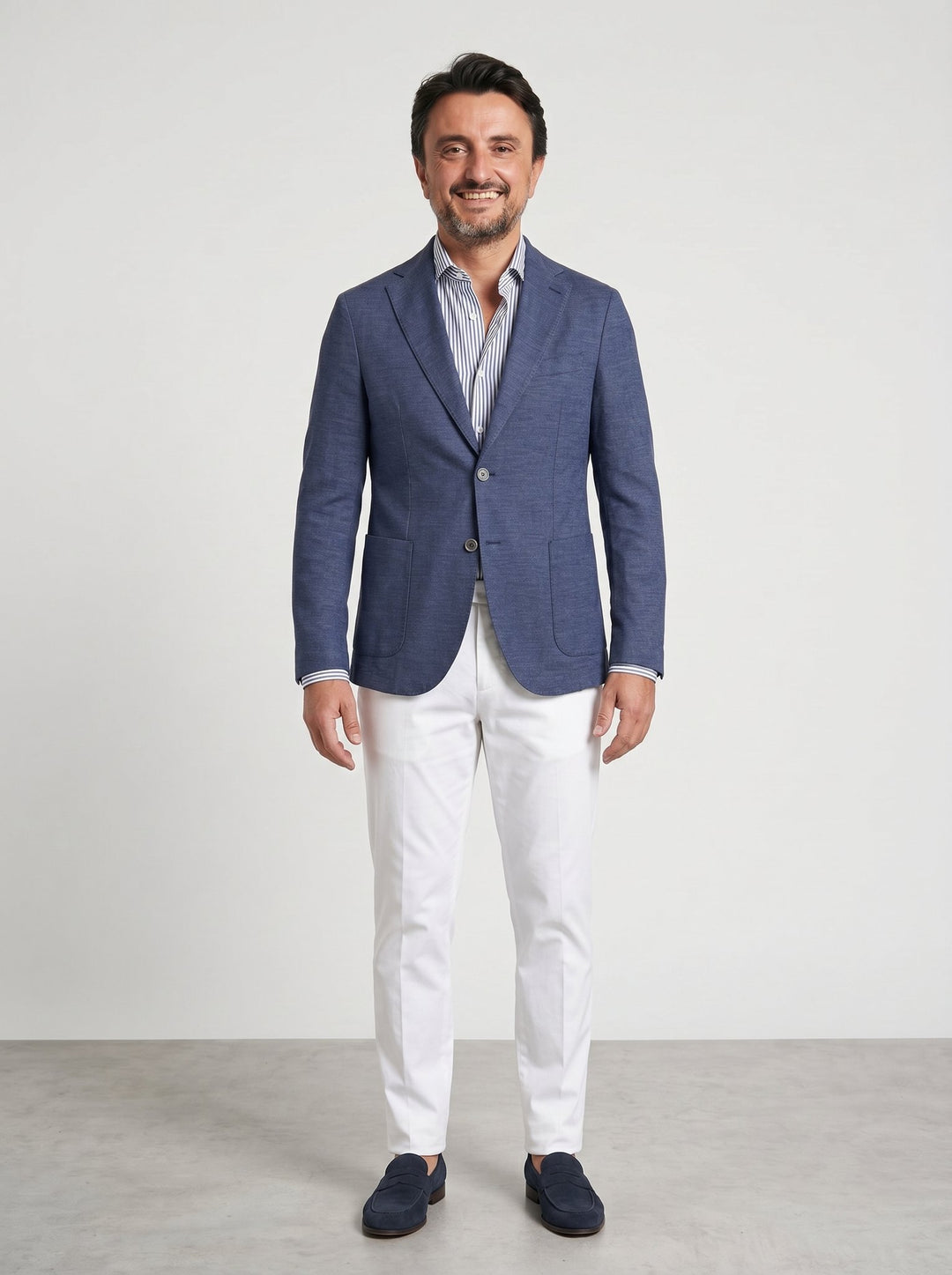 Circolo 1901 Blazer Cotone Lino Denim Blu - foto 3
