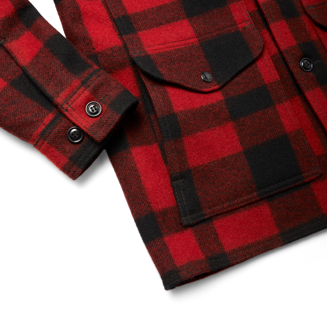 Filson Mackinaw Wool Cruiser Jacket Red/Black Plaid Rosso - foto 6