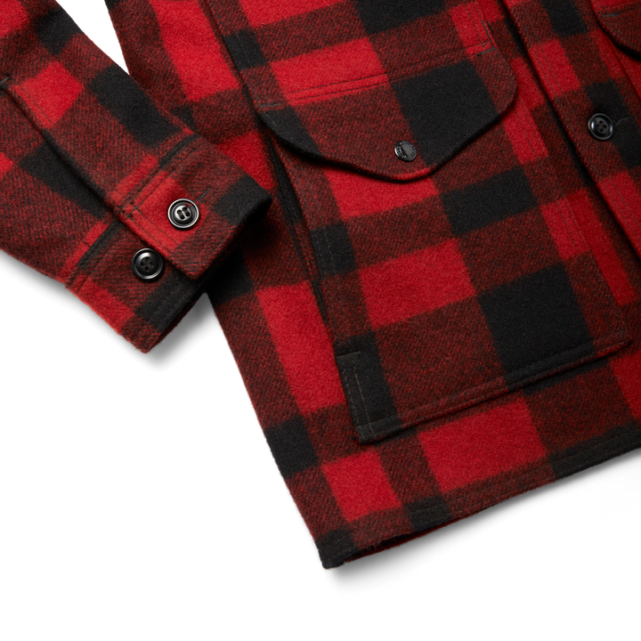 Filson Mackinaw Wool Cruiser Jacket Red/Black Plaid Rosso - foto 6