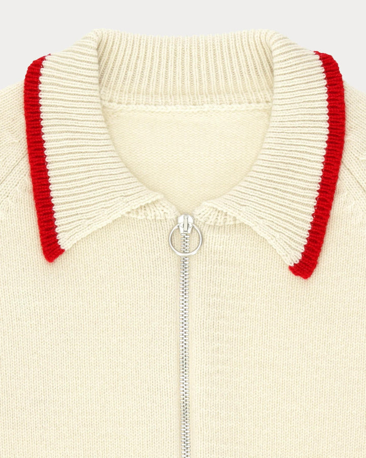 Fortela CROW MAGLIA IN LANA CON ZIP CREAM Bianco - foto 5