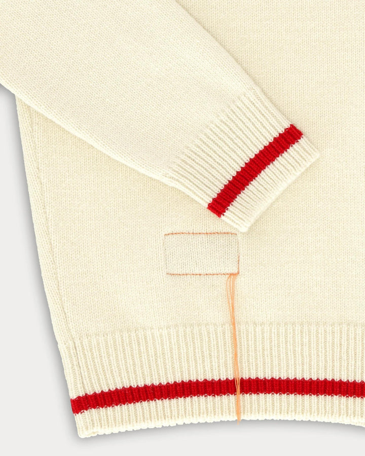 Fortela CROW MAGLIA IN LANA CON ZIP CREAM Bianco - foto 6