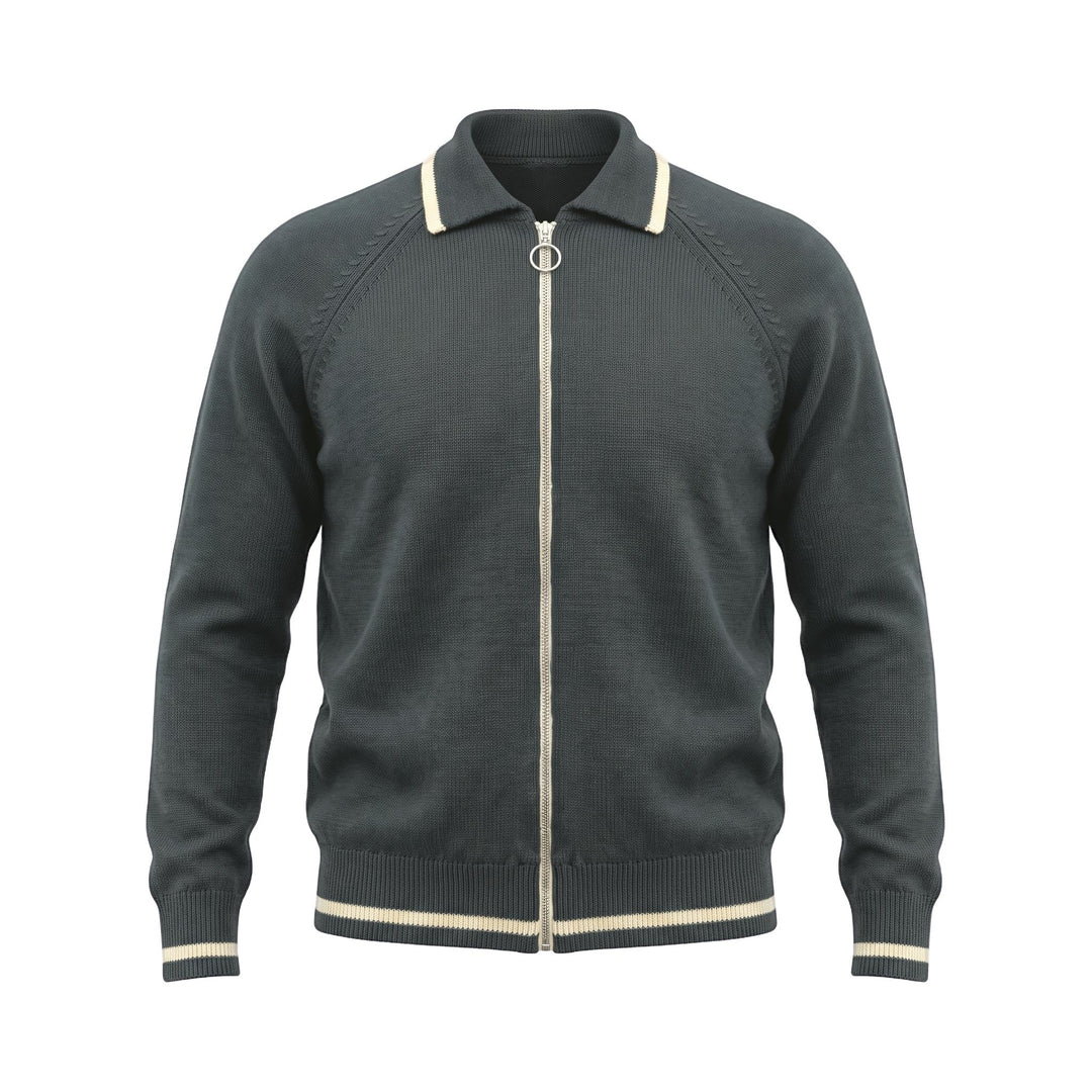 Fortela CROW MAGLIA IN LANA CON ZIP GREEN Verde - foto 1