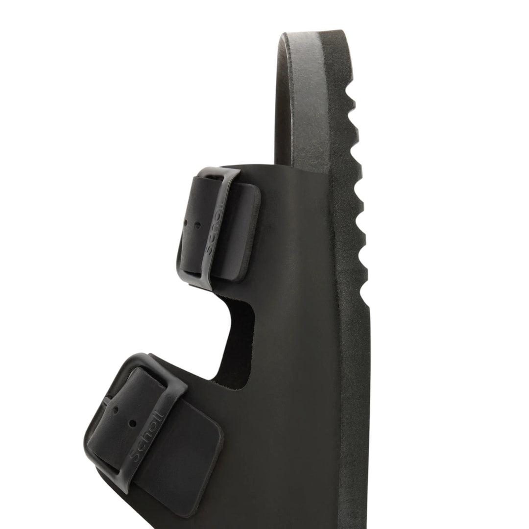 JULIEN SANDALEN IN GEOLIED LEER ZWART