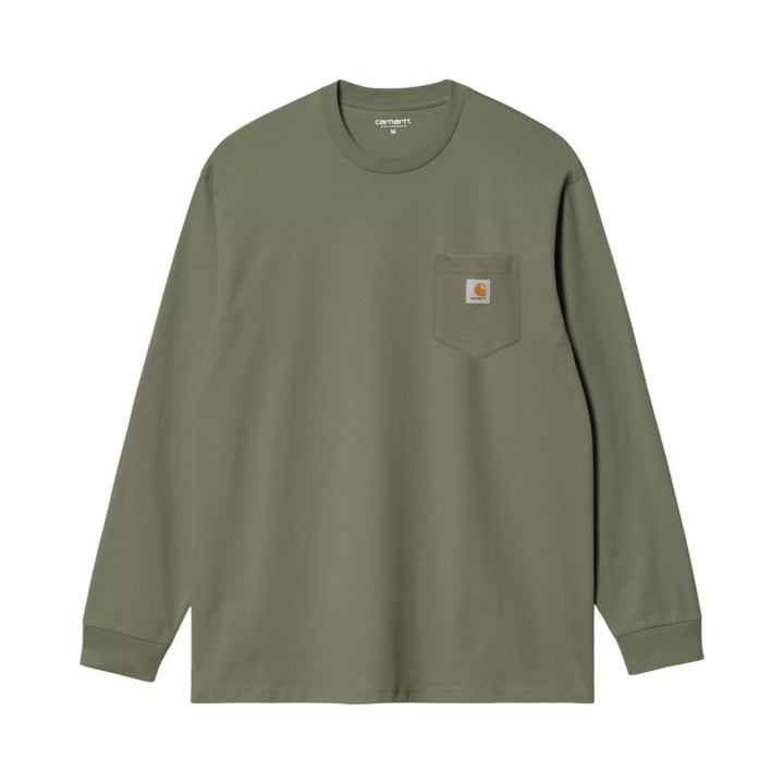 T-Shirt L/S Pocket Leaf Groen