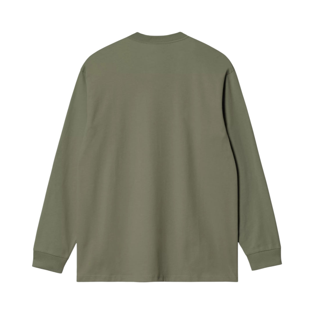 T-Shirt L/S Pocket Leaf Groen