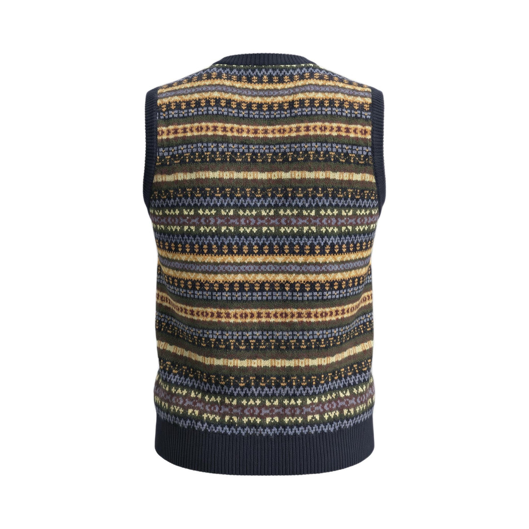 Gilet Jacquard Blu Multicolor In The Box, vista posteriore