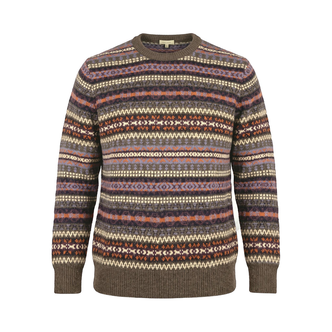 Maglia Girocollo Jacquard Marrone/Multicolor In The Box, vista frontale