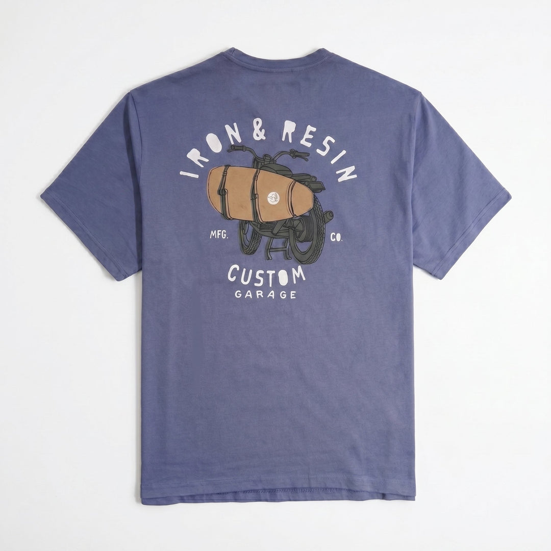 Iron and Resin CUSTOM GARAGE POCKET TEE SKY BLUE Blu - foto 1