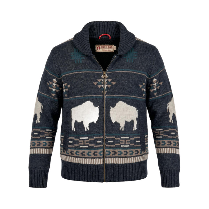 Iron and Resin GREAT PLAINS ZIP SHAWL SWEATER BLACK Nero - foto 1