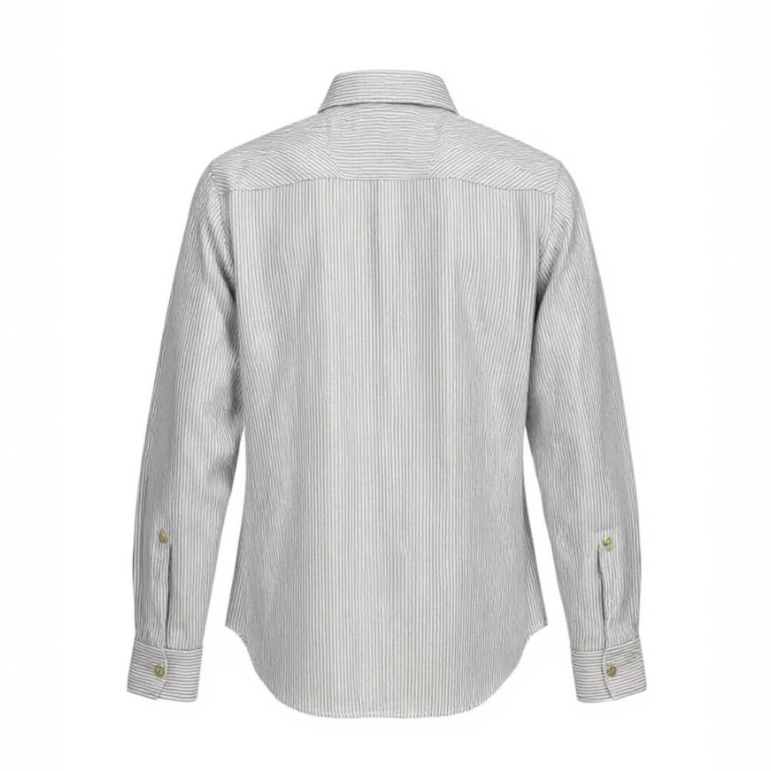 WESTERN OXFORD SHIRT FLAGSTAFF GESTREEPT SKY BLAUW-WIT