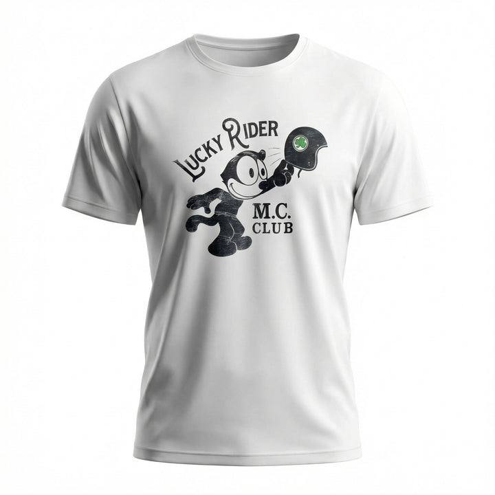 T-Shirt Korte Mouw Grafische Lucky Rider Wit