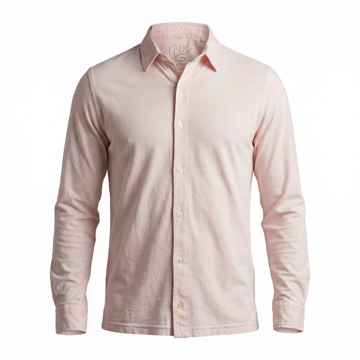 Hartford Jersey Overhemd met Lange Mouwen Roze