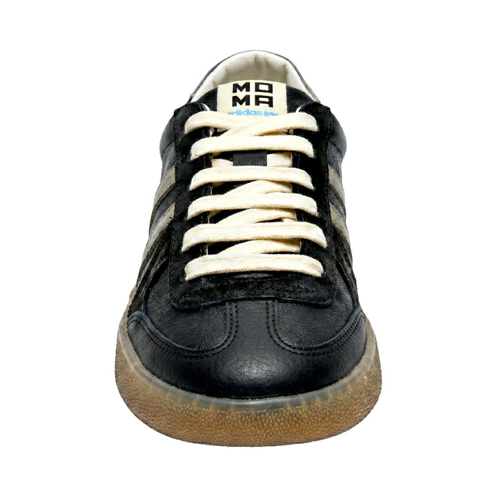 Moma Sneakers in Vera Pelle Nero-Grigio Nero - foto 2