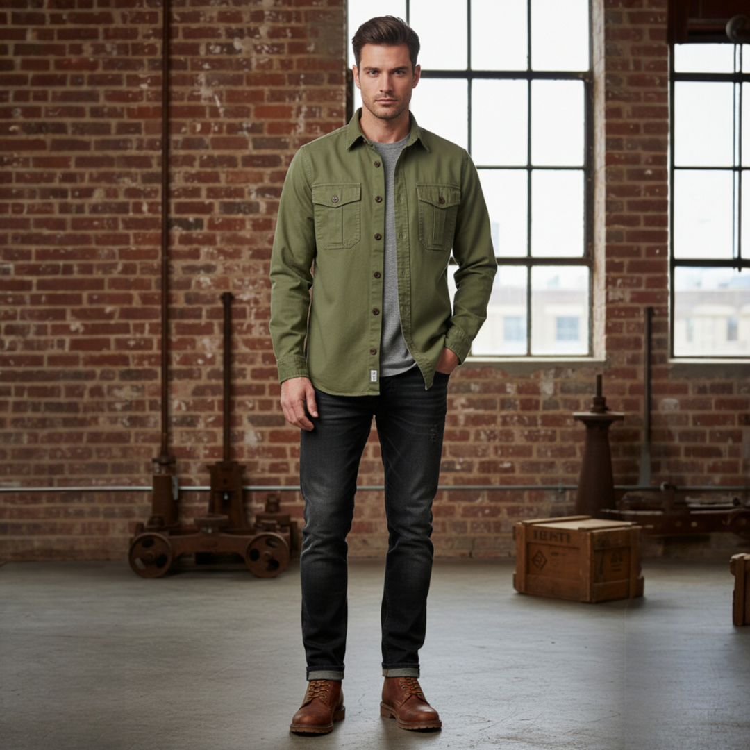 GABARDINE GUIDE SHIRT ALASKA GROEN