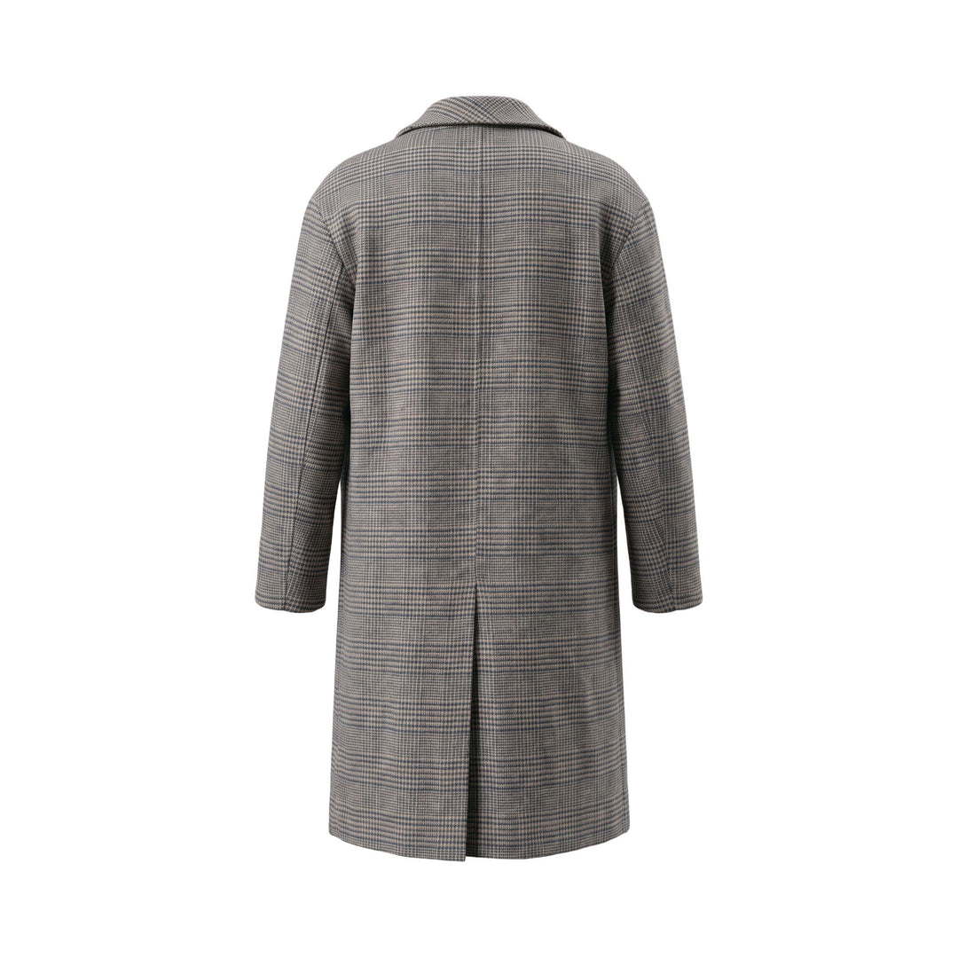 Overiwer CAPPOTTO DOPPIO PETTO IN LANA PRINCIPE DI GALLES FANGO-BLU Marrone - foto 2