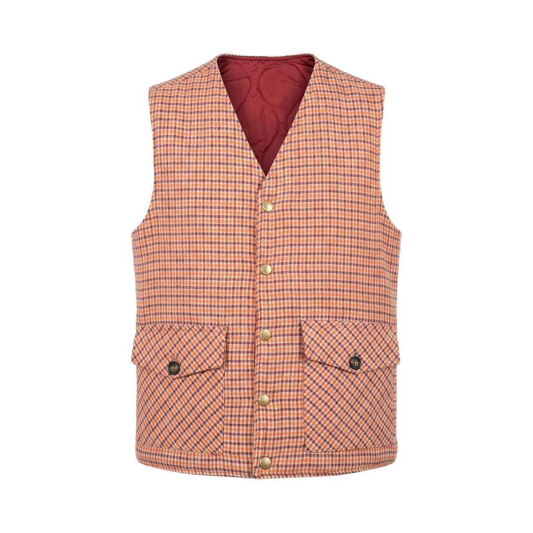 Overiver GILET REVERSIBILE RIFFS BORDO/PIED DE POULE Bordo - foto 2