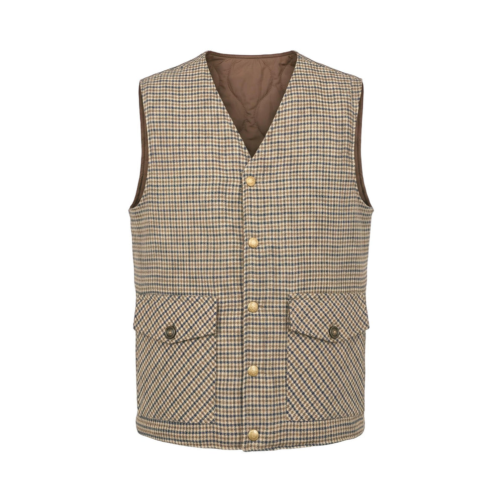 Overiwer GILET REVERSIBILE RIFFS MARRONE/PIED DE POULE Marrone - foto 2