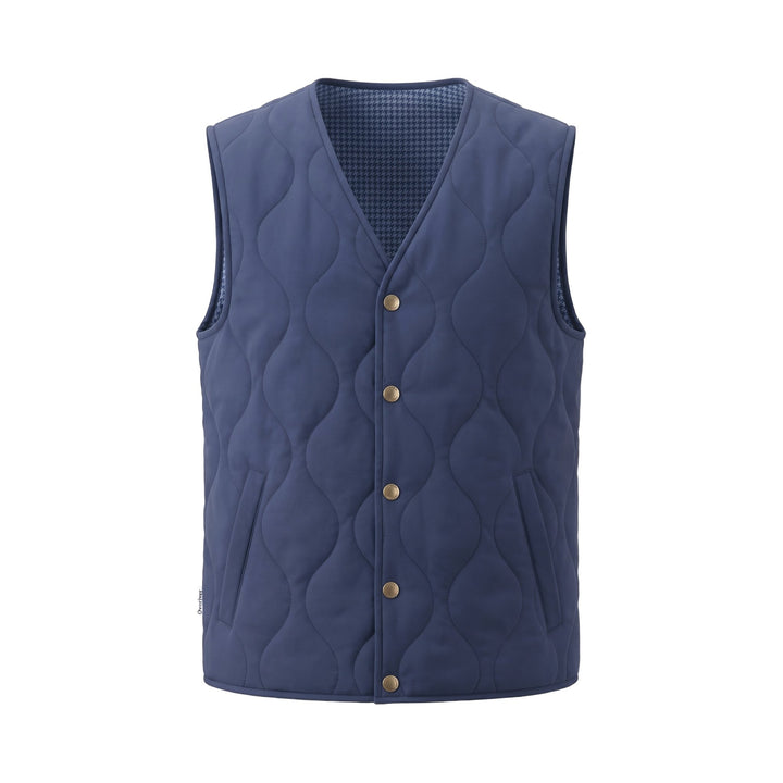 Overiwer GILET REVERSIBILE RIFFS NAVY/PIED DE POULE Blu - foto 1