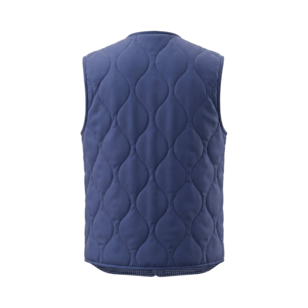 Overiwer GILET REVERSIBILE RIFFS NAVY/PIED DE POULE Blu - foto 4