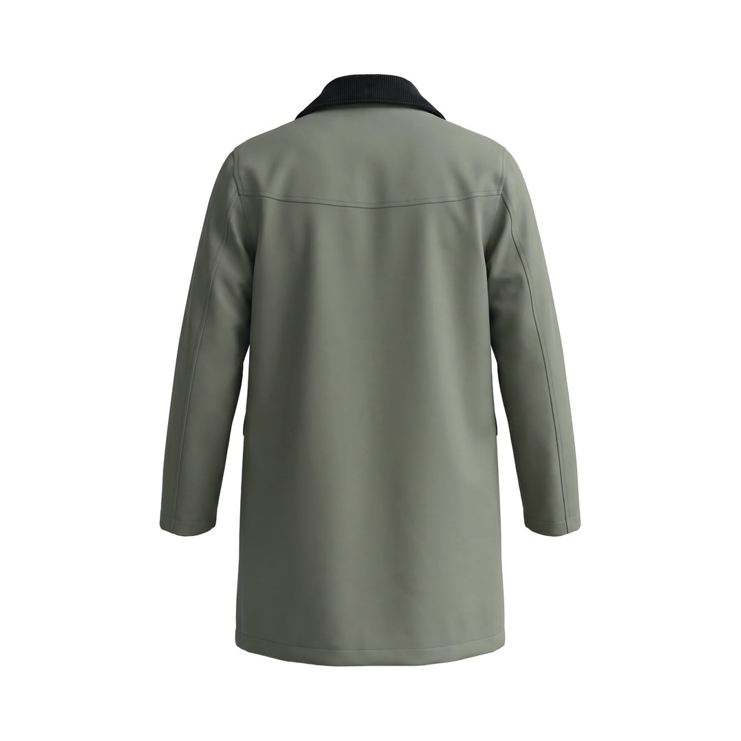 Overiwer TRENCH IN COTONE E LANA ARMY Verde - foto 2