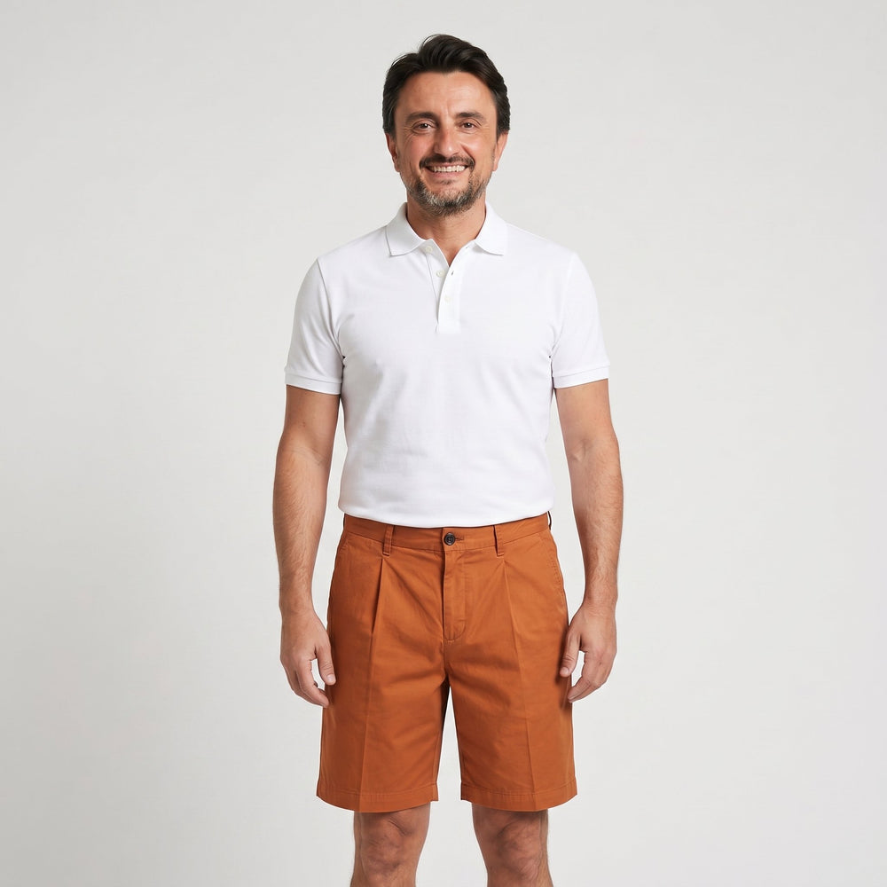 Quattro.Zero BERMUDA TASCA AMERICA UNA PENCIE IN COTONE TERRACOTTA Marrone - foto 2
