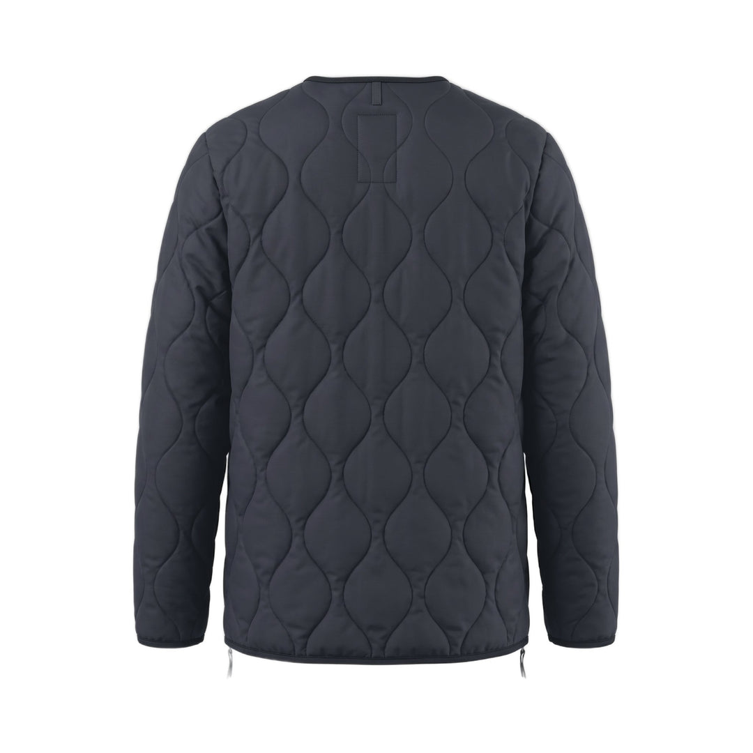Giacca imbottita trapuntata Military V-Neck nera Taion, vista posteriore