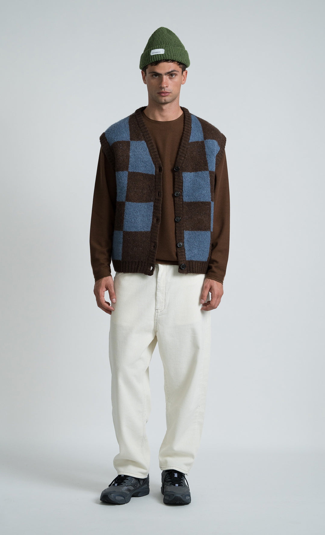 Wooden Gilet Kent Quadri Marrone - foto 6