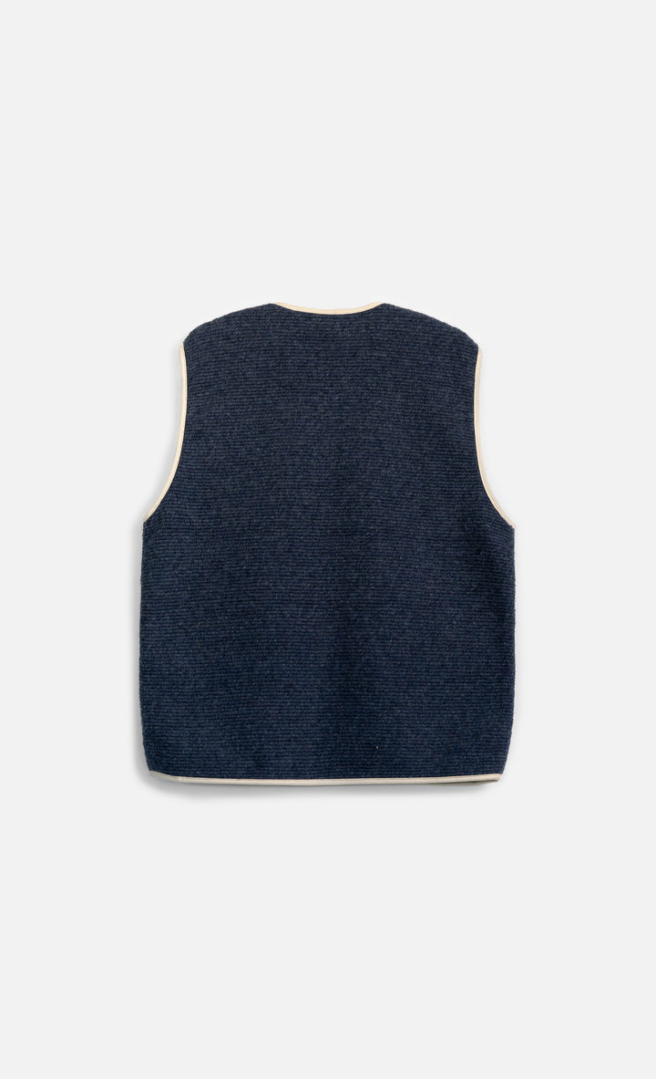 Wooden Gilet Rail Zip Avio Blu - foto 2