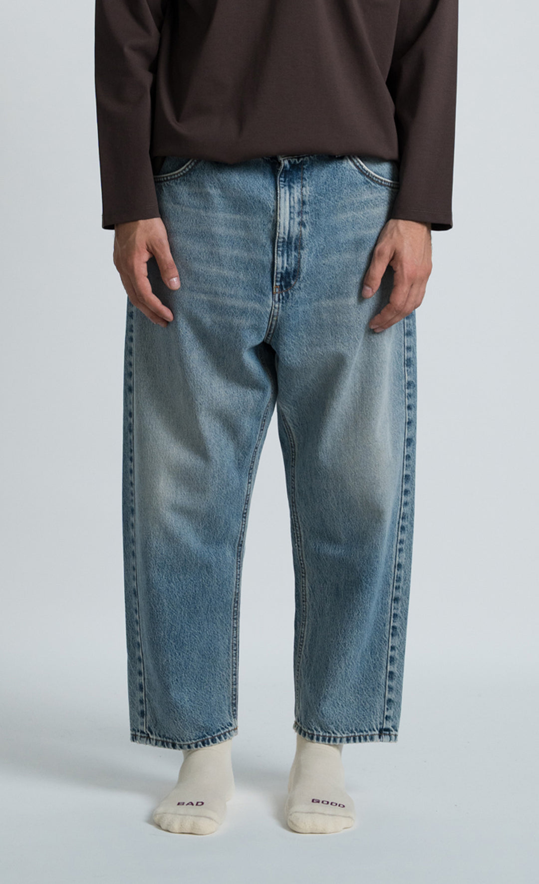 Wooden Jeans Japan Square Pocket Marble Ice Blu - foto 6