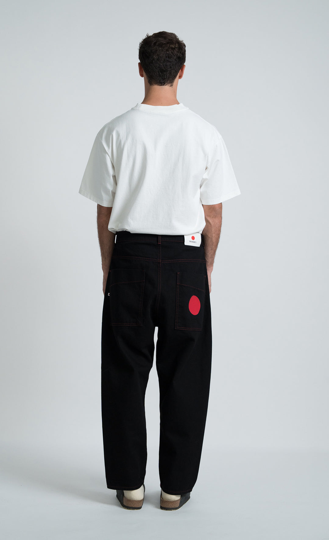 Wooden Jeans Japan Square Pocket Red Circle Black Nero - foto 5